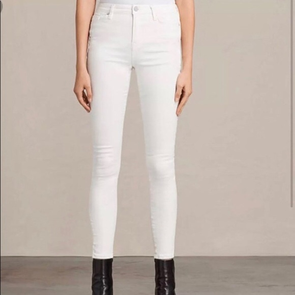 All saints Ashby Ivory White Low Rise Skinny Jeans